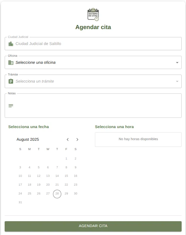 Crear una cita