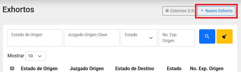 Botón Nuevo Exhorto