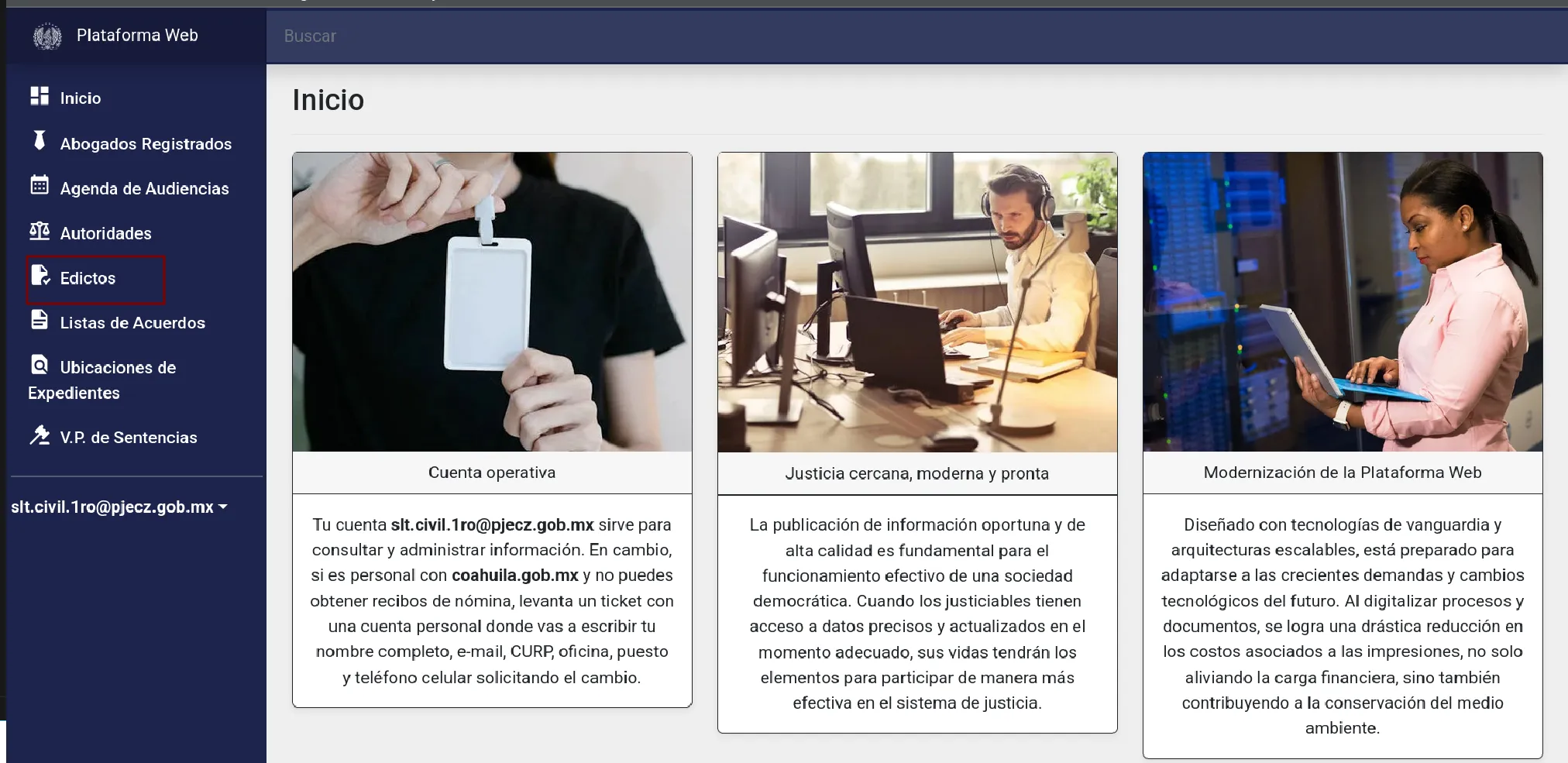De clic en Edictos